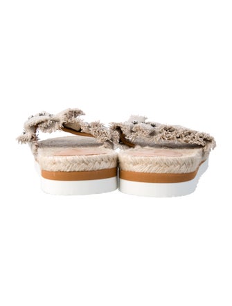 See by Chloé Straw Crystal Embellishments Espadrilles