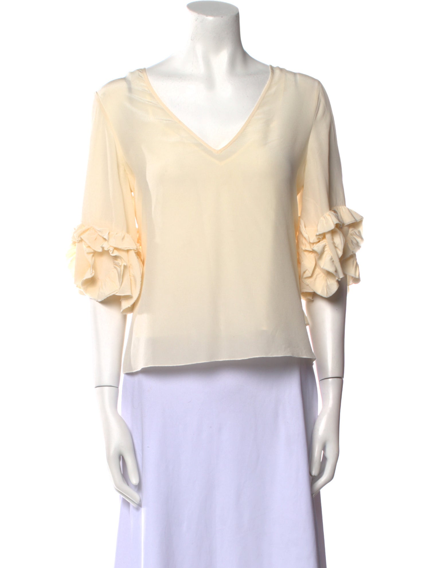 See by Chloé Silk V-Neck Crop Top
