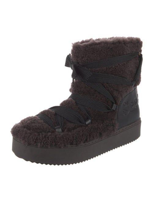 See by Chloé Shearling Lace-Up Boots