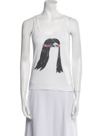 See by Chloé Graphic Print Scoop Neck Top