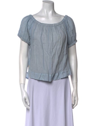 See by Chloé Bateau Neckline Short Sleeve Crop Top