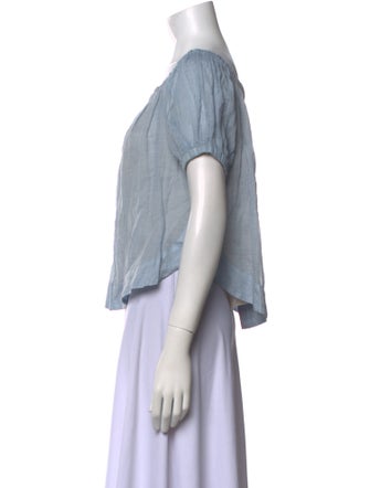 See by Chloé Bateau Neckline Short Sleeve Crop Top