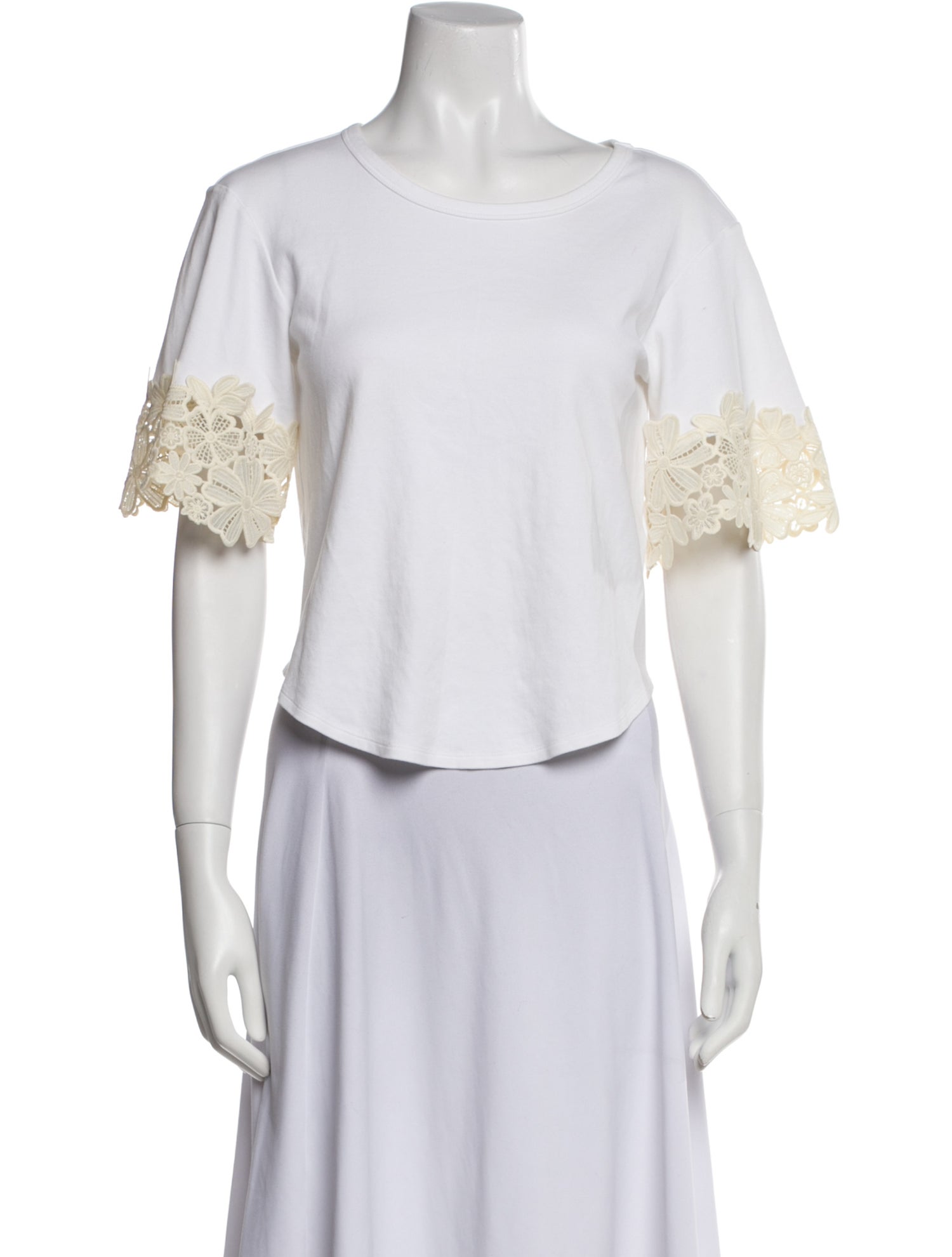 See by Chloé Scoop Neck Short Sleeve Crop Top