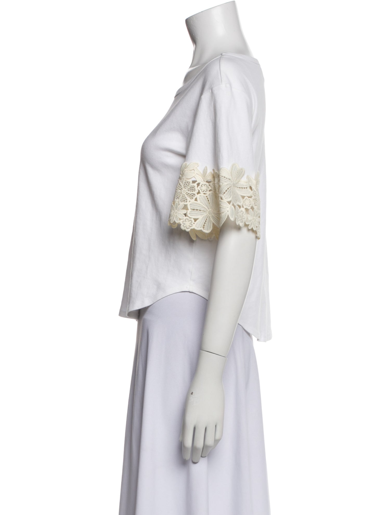 See by Chloé Scoop Neck Short Sleeve Crop Top