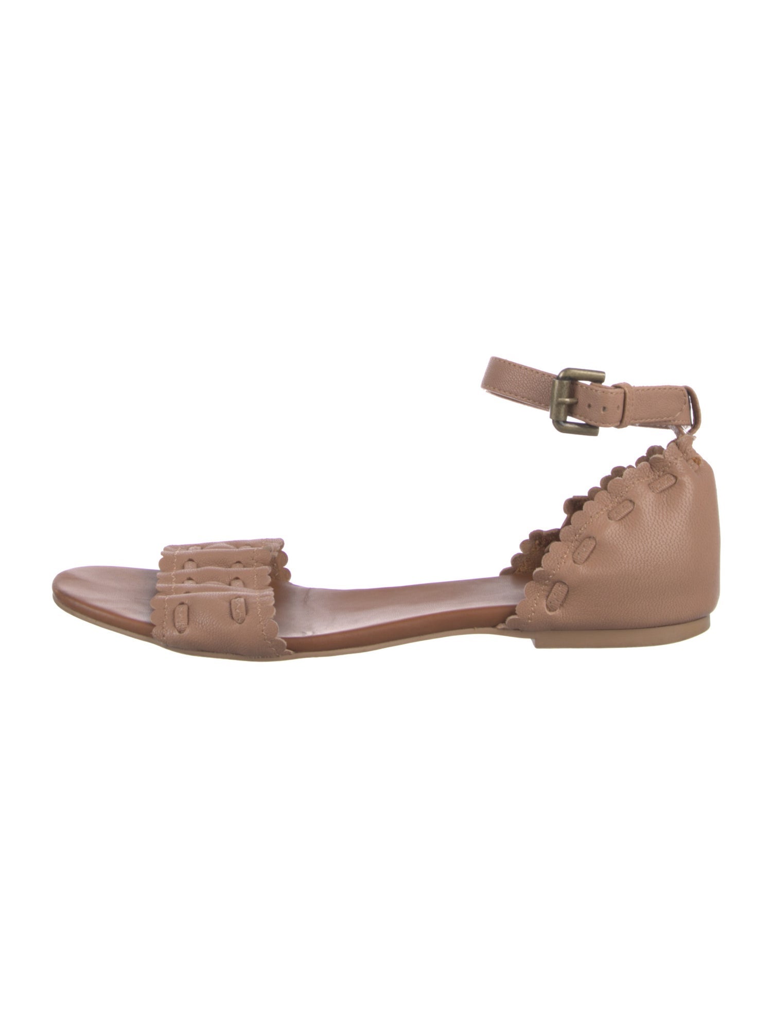 See by Chloé Leather Scalloped Accent Sandals