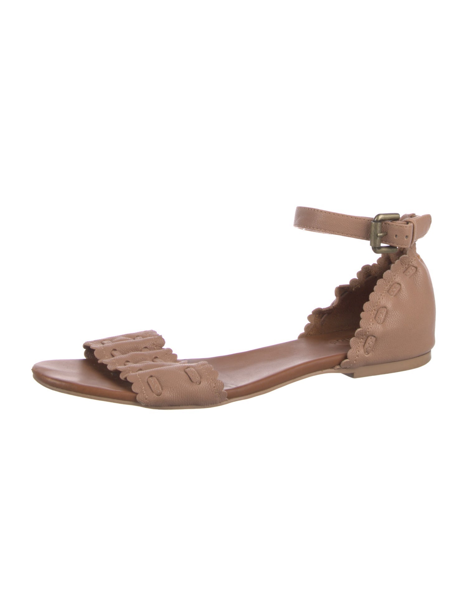 See by Chloé Leather Scalloped Accent Sandals