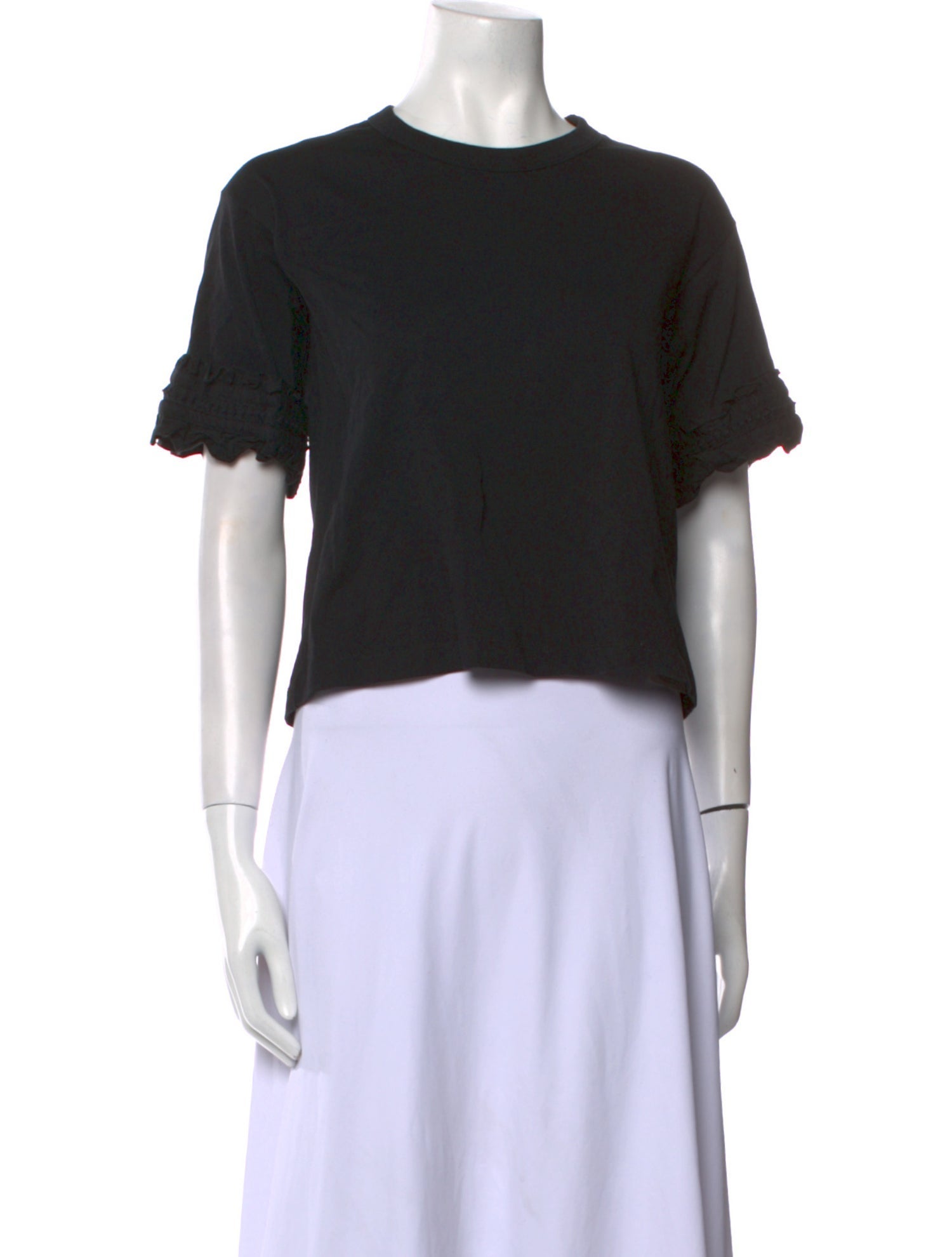 See by Chloé Crew Neck Short Sleeve Crop Top