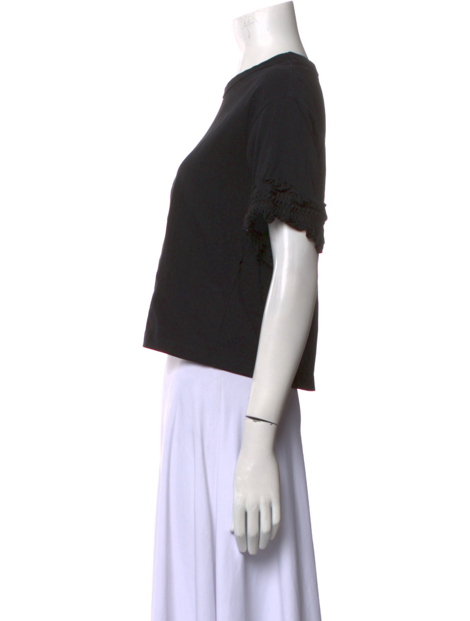 See by Chloé Crew Neck Short Sleeve Crop Top