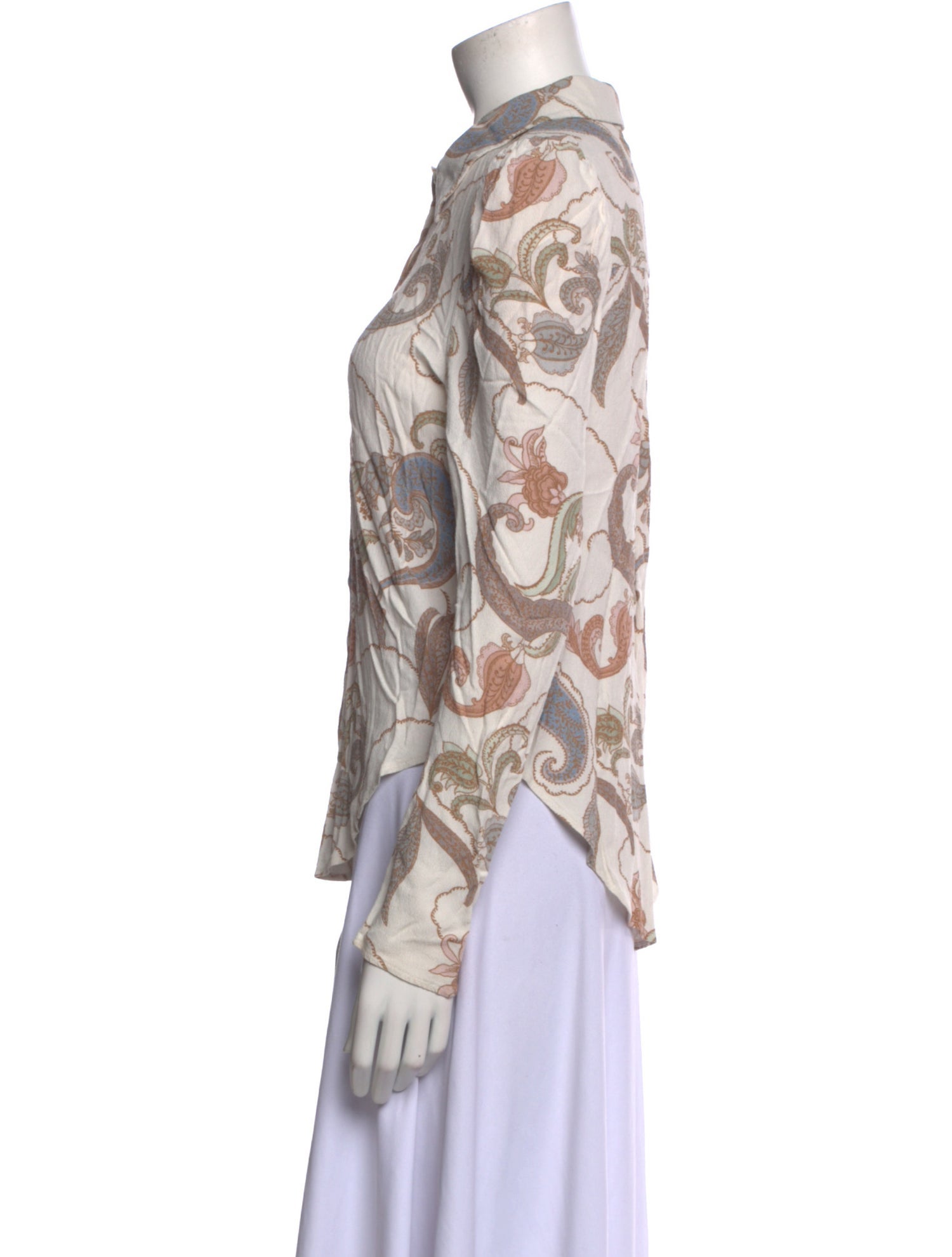 See by Chloé Printed Long Sleeve Button-Up Top