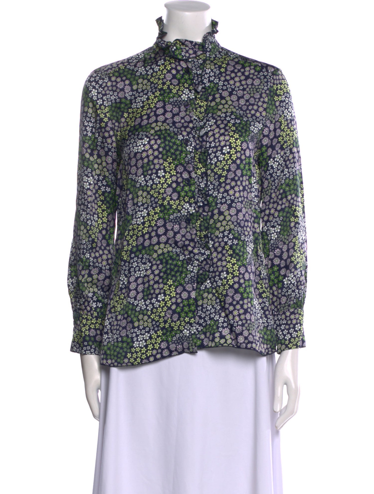 See by Chloé Floral Print Mock Neck Blouse