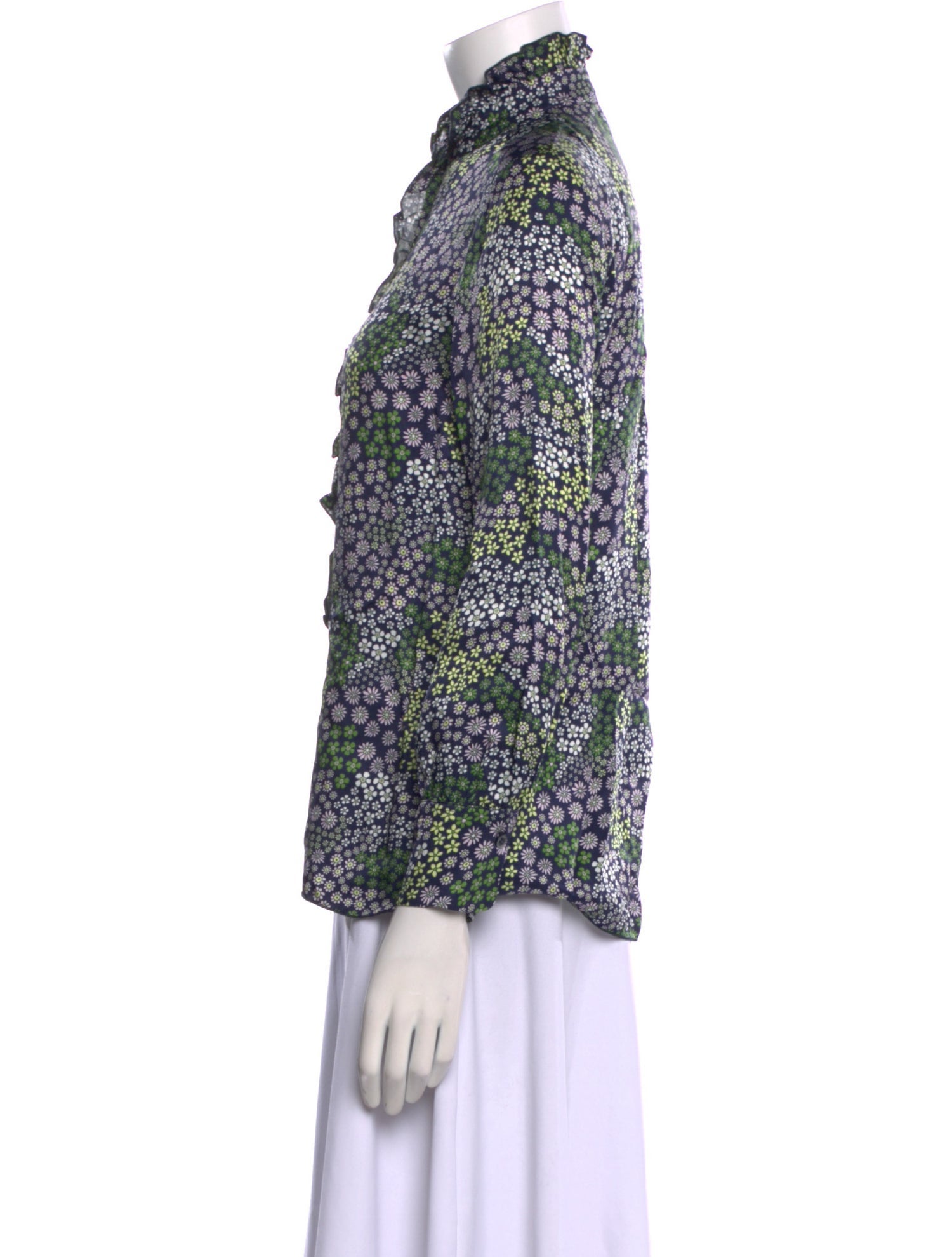 See by Chloé Floral Print Mock Neck Blouse