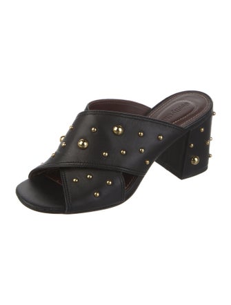 See by Chloé Leather Studded Accents Slides