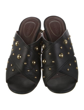 See by Chloé Leather Studded Accents Slides