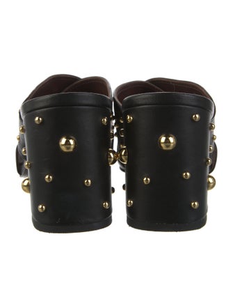 See by Chloé Leather Studded Accents Slides