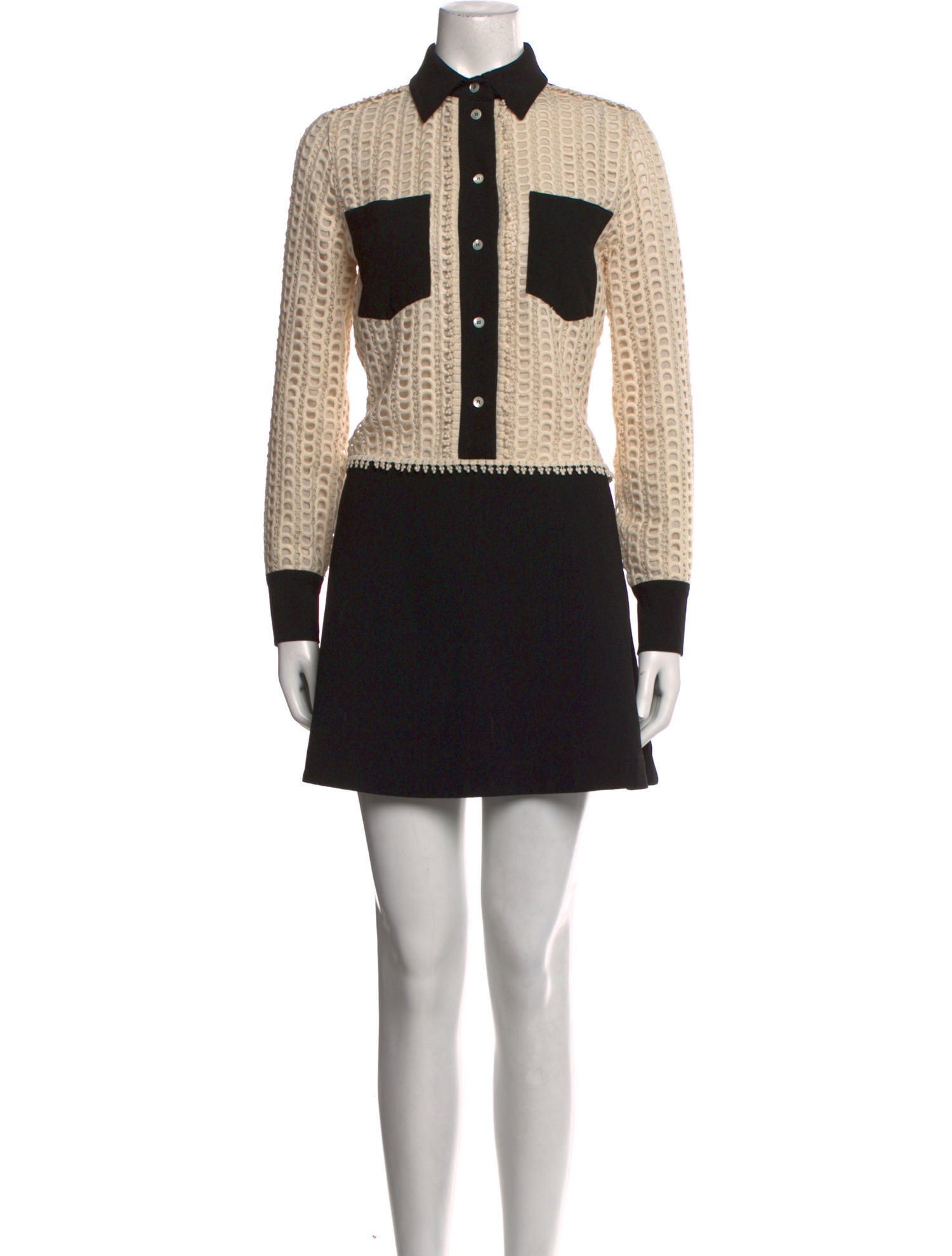 See by Chloé Colorblock Pattern Mini Dress