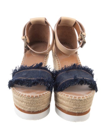 See by Chloé Denim Fringe Trim Accent Espadrilles
