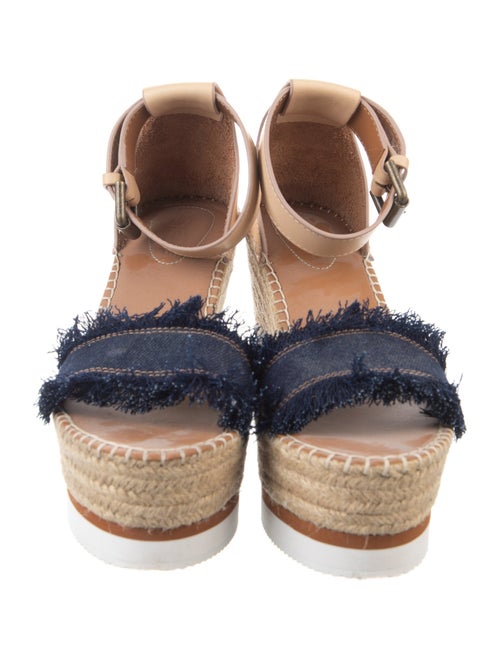 See by Chloé Denim Fringe Trim Accent Espadrilles