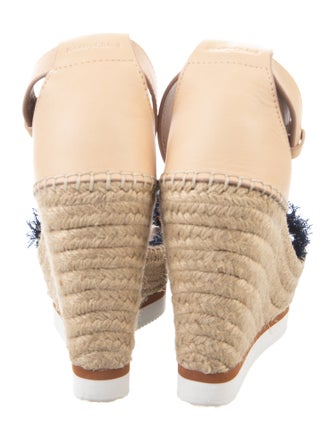 See by Chloé Denim Fringe Trim Accent Espadrilles