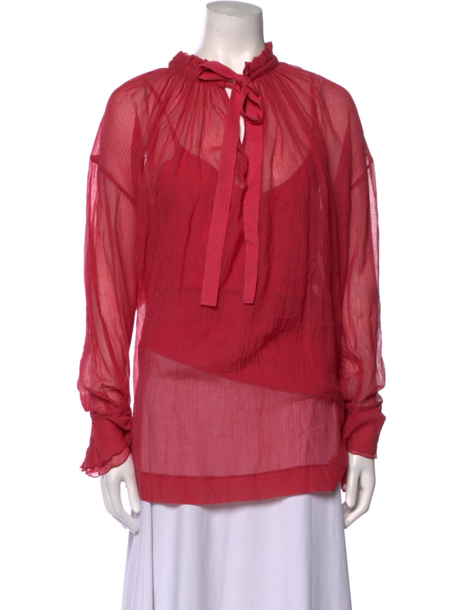 See by Chloé Tie Neck Long Sleeve Blouse