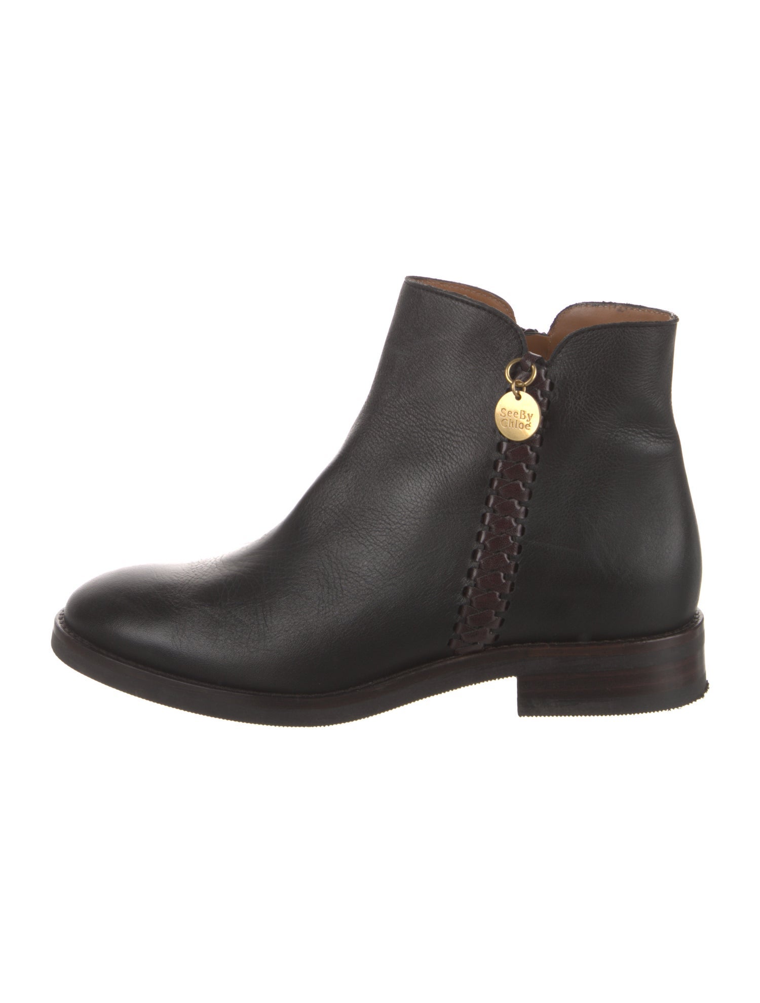 See by Chloé Leather Braided Accents Boots