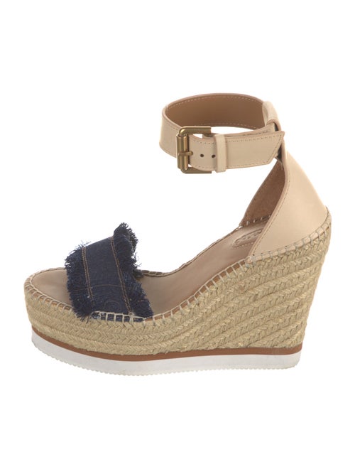 See by Chloé Denim Raw-Edge Trim Espadrilles