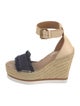 See by Chloé Denim Raw-Edge Trim Espadrilles