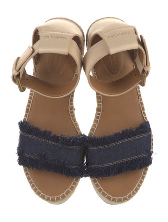 See by Chloé Denim Raw-Edge Trim Espadrilles