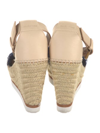 See by Chloé Denim Raw-Edge Trim Espadrilles