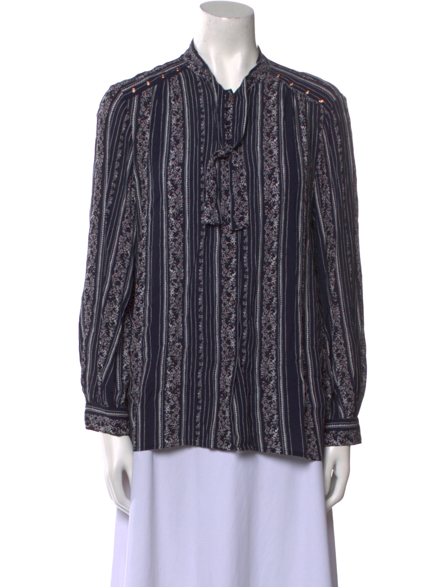 See by Chloé Printed Long Sleeve Button-Up Top