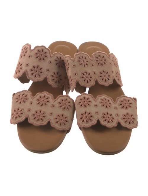 See by Chloé Suede Embroidered Accent Slides
