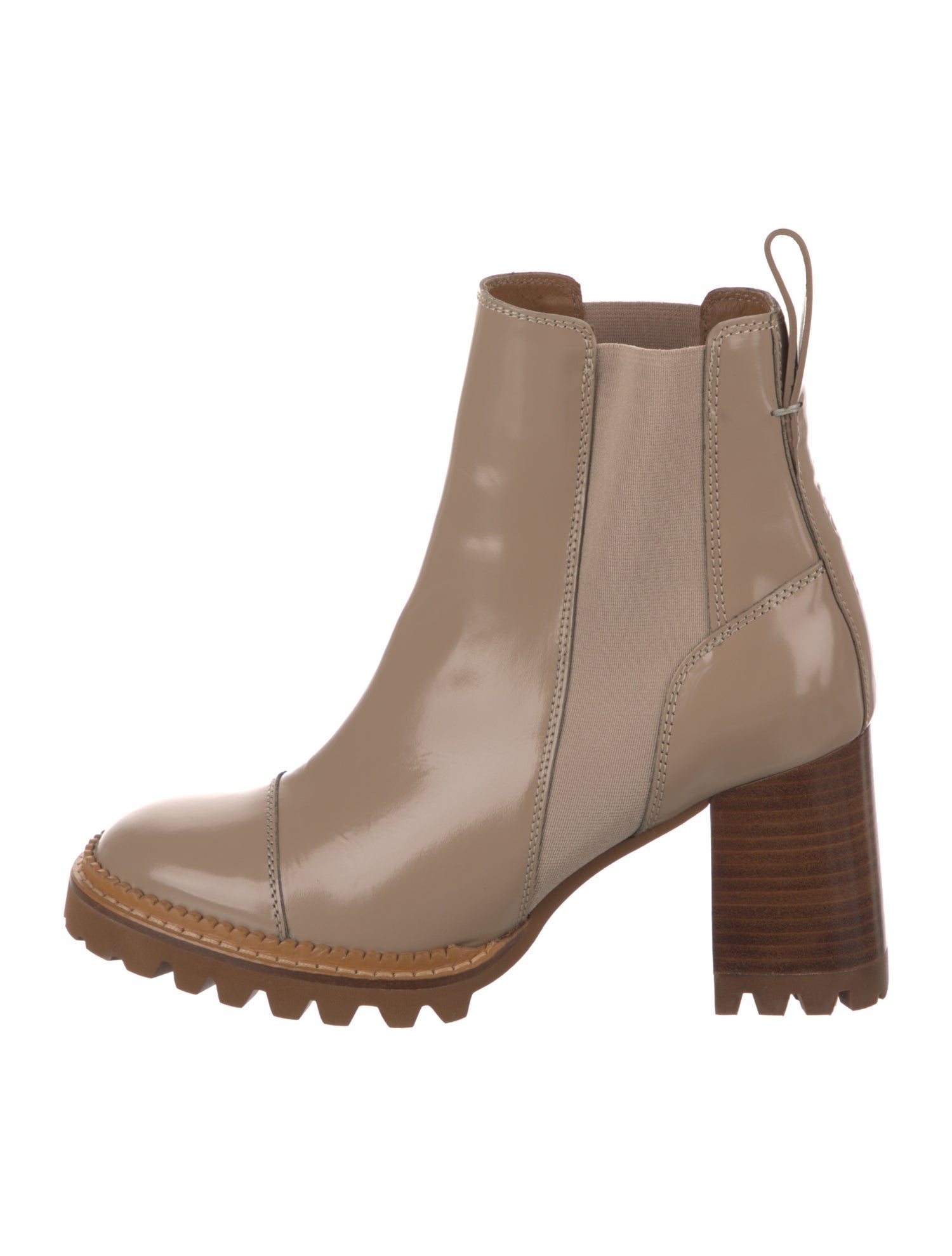 See by Chloé Patent Leather Chelsea Boots