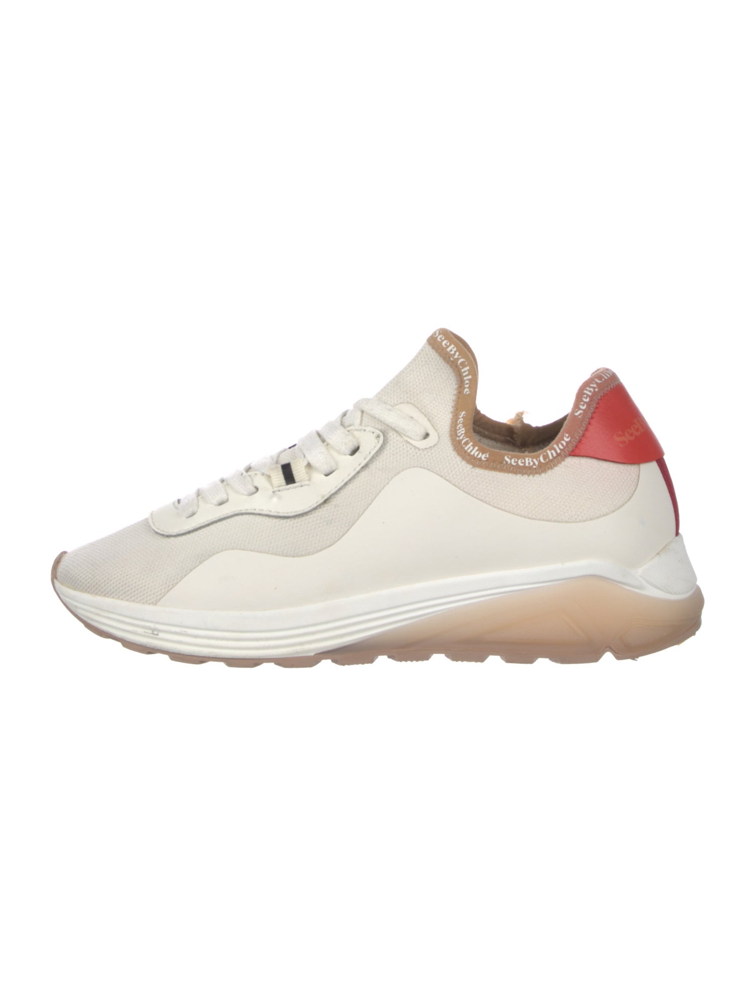See by Chloé Colorblock Pattern Leather Trim Embellishment Sneakers