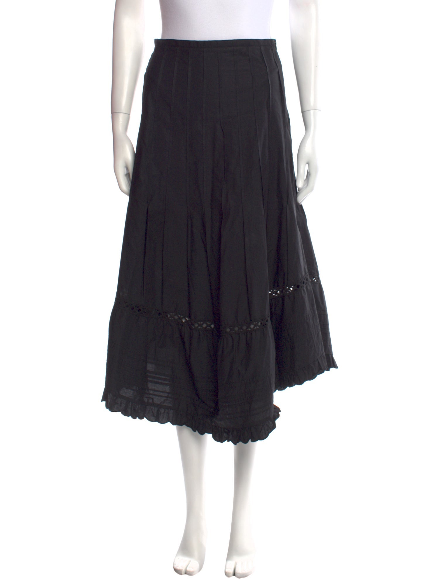 See by Chloé Eyelet Trim Midi Length Skirt