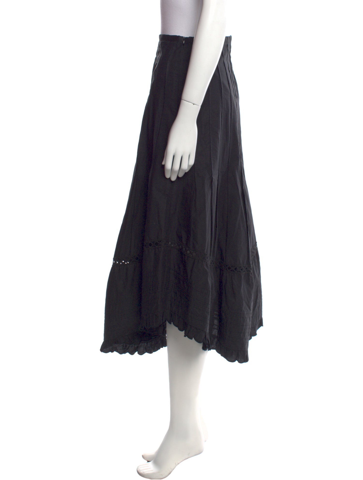 See by Chloé Eyelet Trim Midi Length Skirt