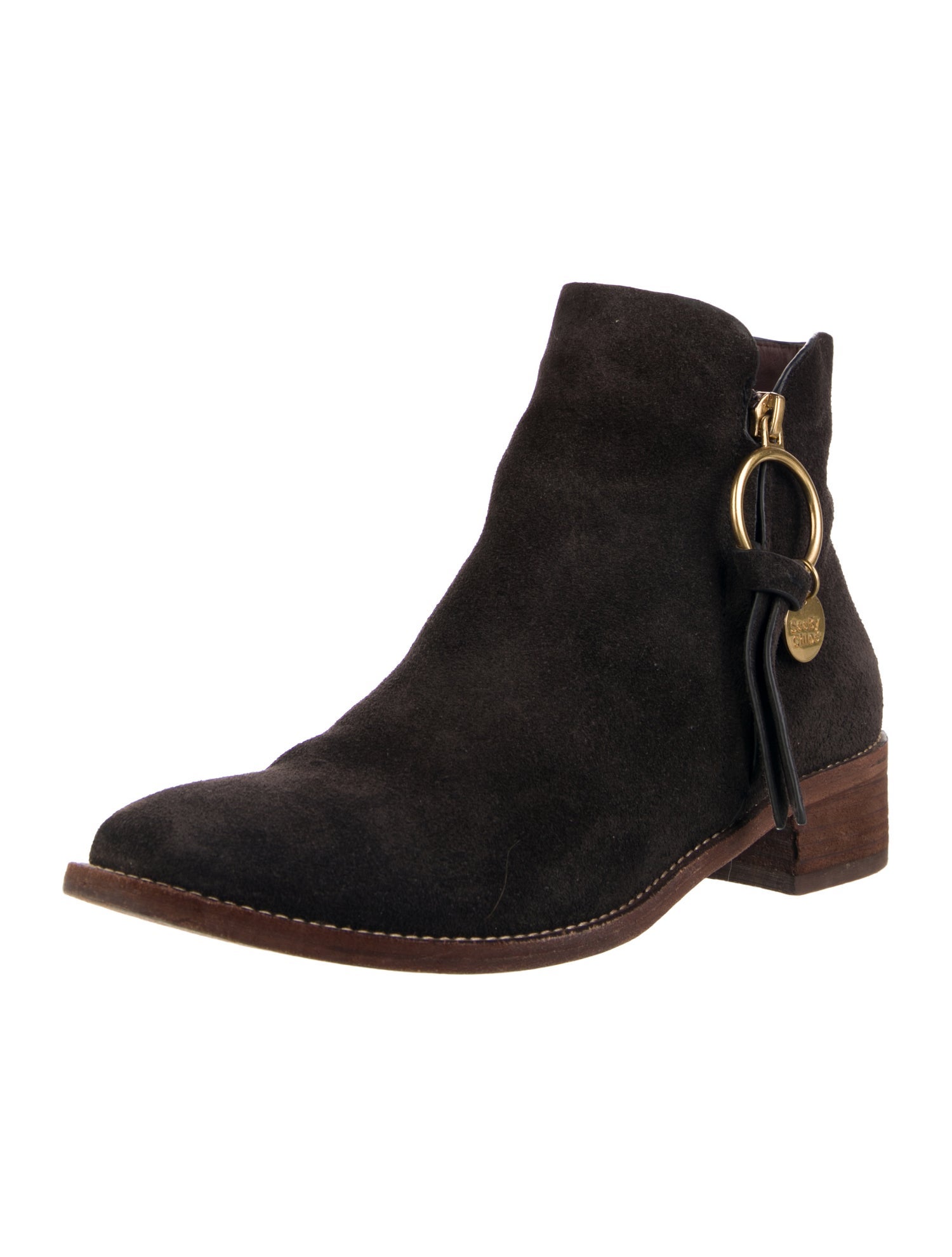 See by Chloé Suede Moto Boots