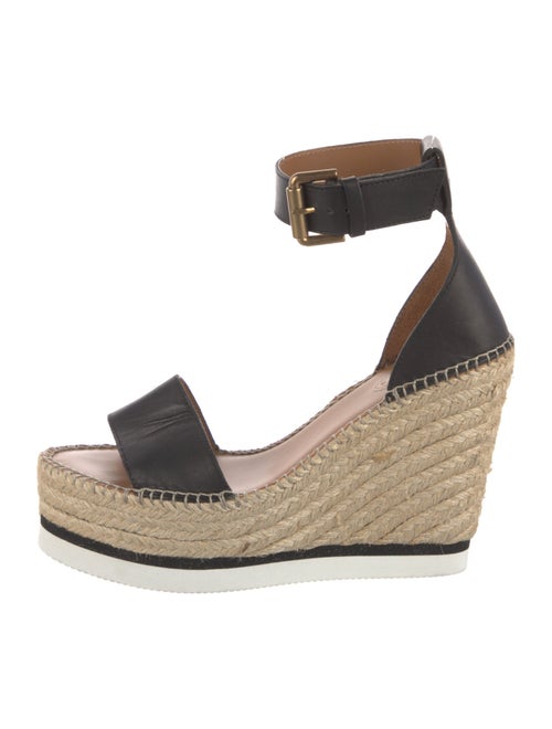 See by Chloé Leather Whipstitch Trim Espadrilles