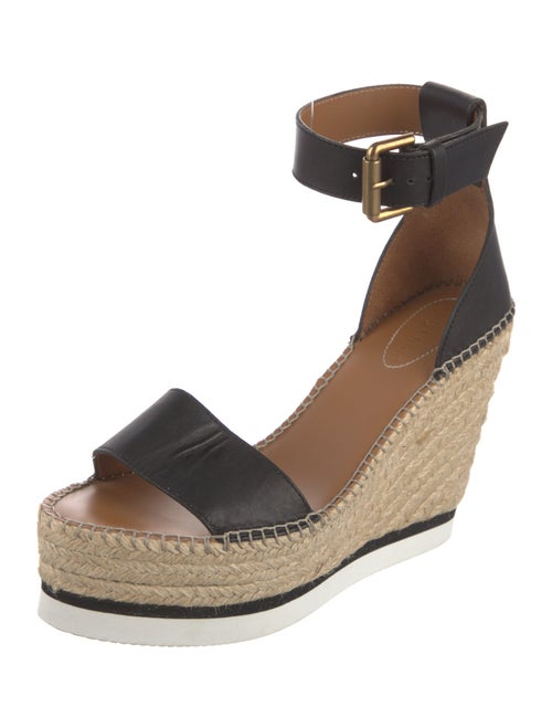 See by Chloé Leather Whipstitch Trim Espadrilles
