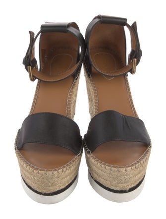 See by Chloé Leather Whipstitch Trim Espadrilles