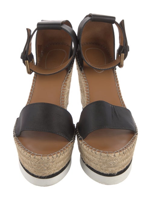 See by Chloé Leather Whipstitch Trim Espadrilles