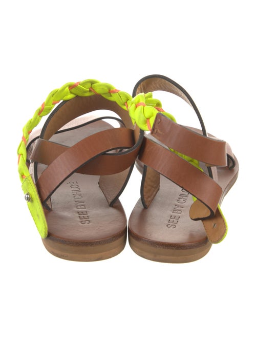 See by Chloé Leather Colorblock Pattern Slingback Sandals