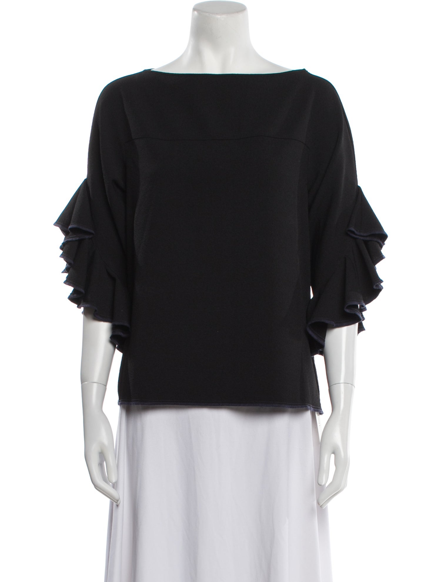 See by Chloé Bateau Neckline Three-Quarter Sleeve Blouse