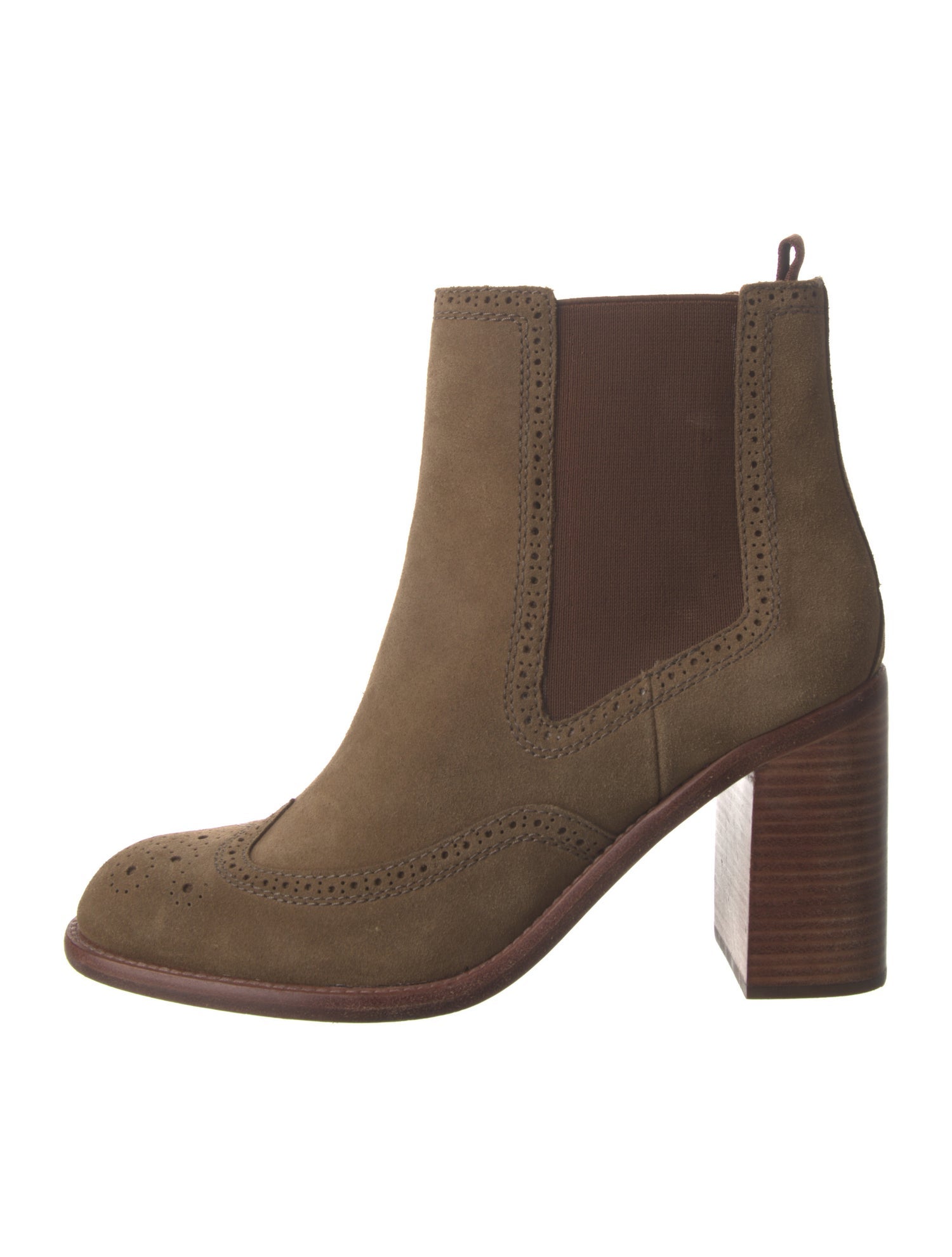 See by Chloé Suede Colorblock Pattern Chelsea Boots