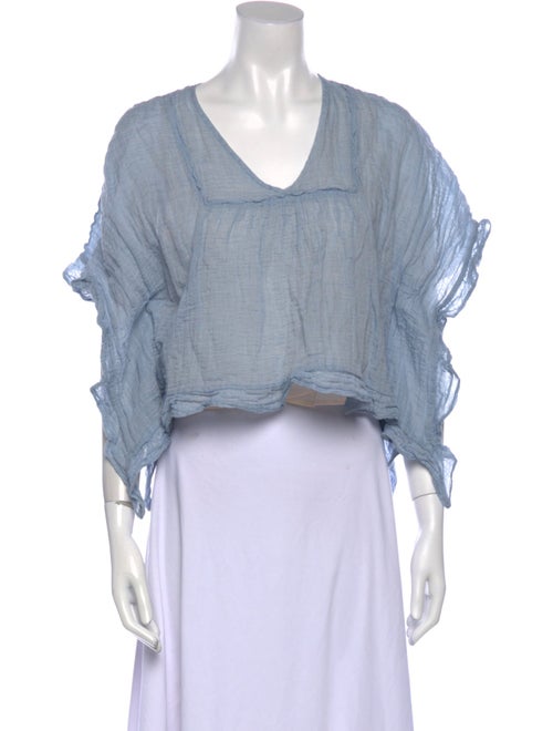 See by Chloé V-Neck Three-Quarter Sleeve Crop Top