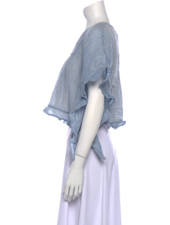 See by Chloé V-Neck Three-Quarter Sleeve Crop Top