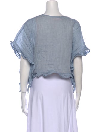 See by Chloé V-Neck Three-Quarter Sleeve Crop Top