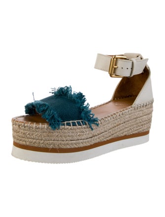 See by Chloé Leather Embroidered Accent Espadrilles