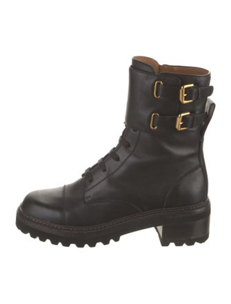 See by Chloé Leather Combat Boots