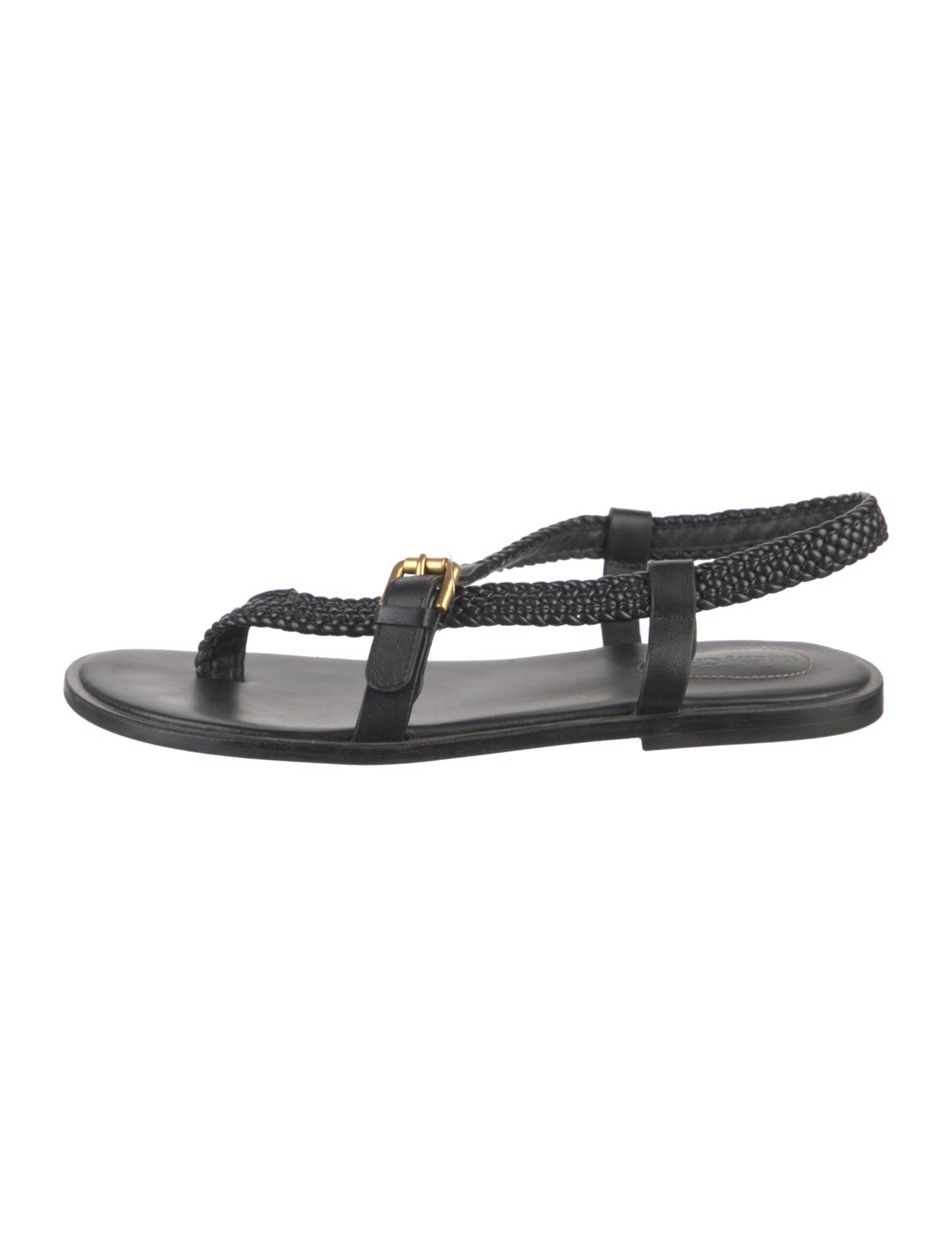 See by Chloé Leather Braided Accents T-Strap Sandals