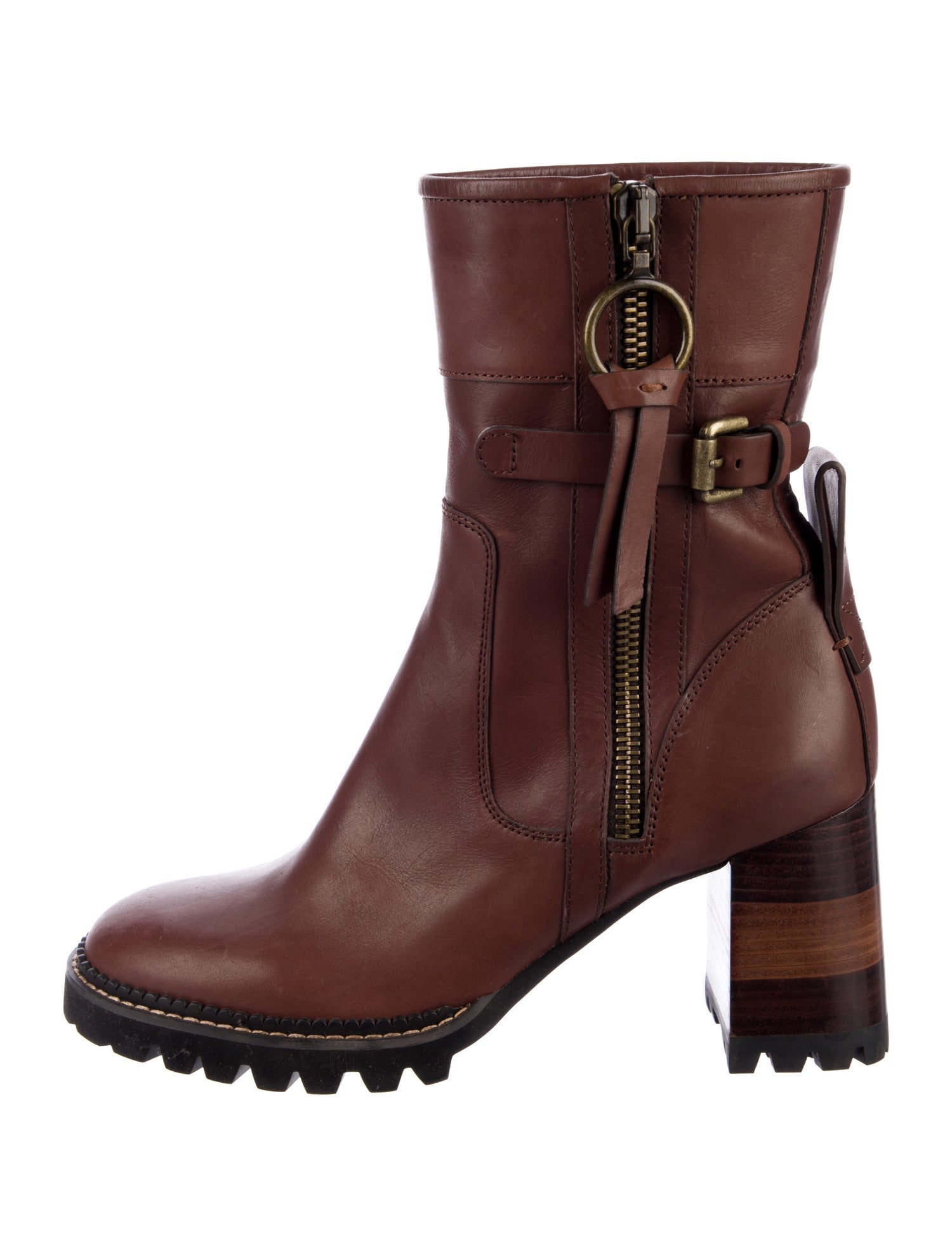 See by Chloé Leather Moto Boots
