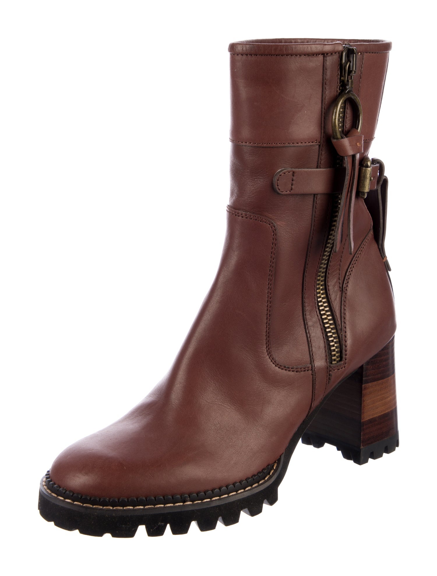 See by Chloé Leather Moto Boots